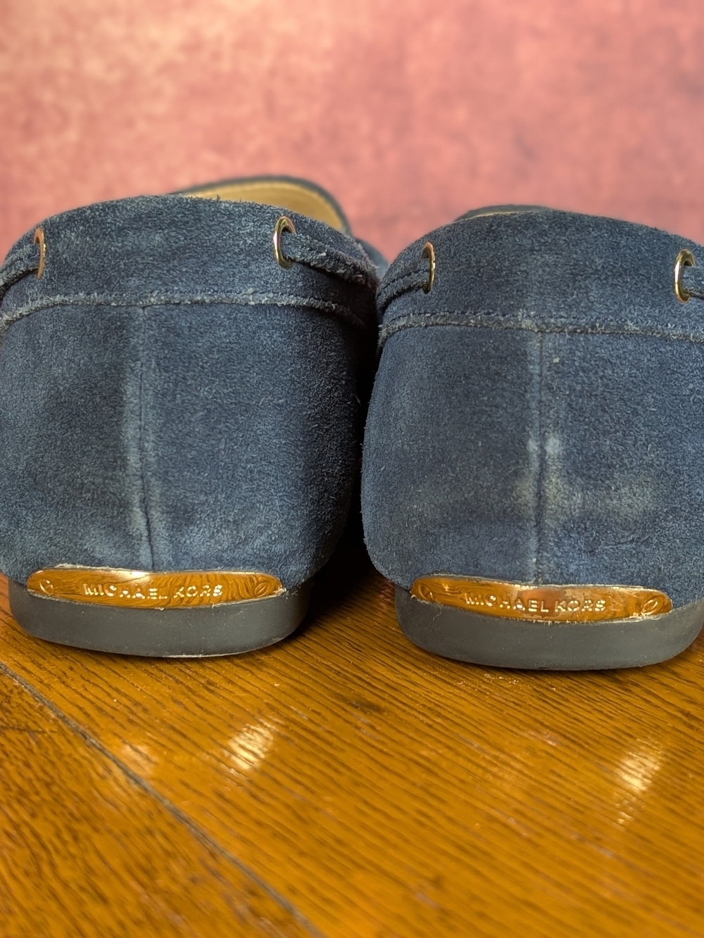 Michael Kors Navy Suede Bow-Accent Driving Loafers - Picture 5 of 11